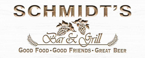 ADVPRO Name Personalized Bar & Grill Beer Decor Home Bar 3D Engraved Wooden Sign wpc0065-tm - White