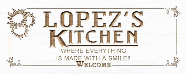 ADVPRO Name Personalized Kitchen Welcome Women Room Decoration 3D Engraved Wooden Sign wpc0066-tm - White