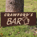 ADVPRO Name Personalized Bar Beer Mug Cup Decoration Man Cave 3D Engraved Wooden Sign wpc0067-tm - Brown