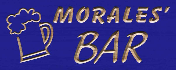 ADVPRO Name Personalized Home Bar Beer Mug Cup Decor Den Man Room 3D Engraved Wooden Sign wpc0068-tm - Blue