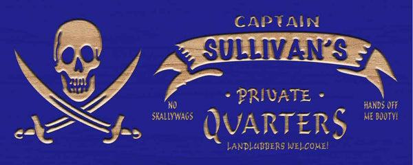 ADVPRO Name Personalized Captain Private Quarters Kids Room Man Cave Bar 3D Engraved Wooden Sign wpc0069-tm - Blue