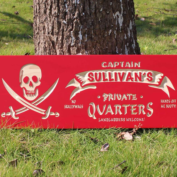 ADVPRO Name Personalized Captain Private Quarters Kids Room Man Cave Bar 3D Engraved Wooden Sign wpc0069-tm - Details 4