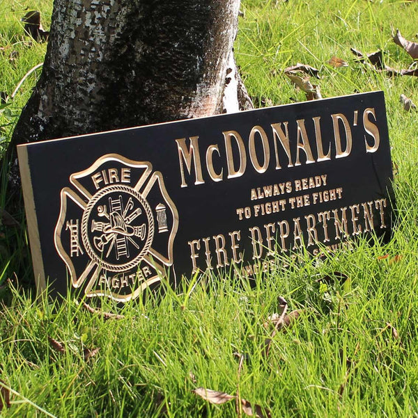 ADVPRO Name Personalized Fire Fighter Department Retired Fireman Man Cave Bar 3D Engraved Wooden Sign wpc0075-tm - Details 2
