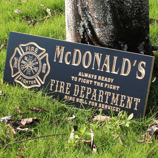 ADVPRO Name Personalized Fire Fighter Department Retired Fireman Man Cave Bar 3D Engraved Wooden Sign wpc0075-tm - Details 3