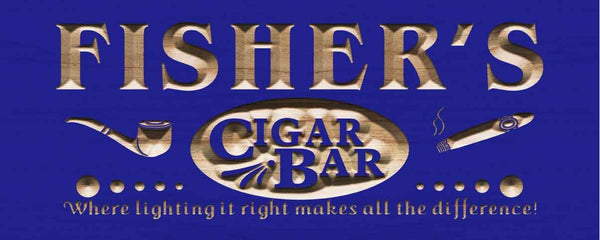 ADVPRO Name Personalized Cigar Bar VIP Room Man Cave Home Bar Private Room Wine Beer 3D Engraved Wooden Sign wpc0076-tm - Blue