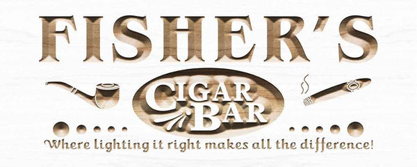 ADVPRO Name Personalized Cigar Bar VIP Room Man Cave Home Bar Private Room Wine Beer 3D Engraved Wooden Sign wpc0076-tm - White