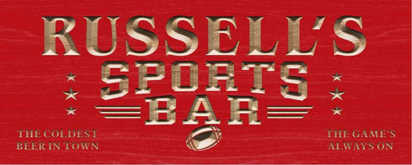 ADVPRO Name Personalized Sports Bar Football Baseball Basketball Man Cave 3D Engraved Wooden Sign wpc0077-tm - Red