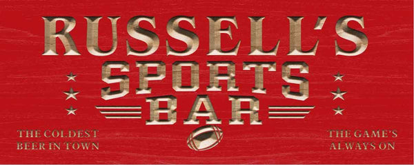 ADVPRO Name Personalized Sports Bar Football Baseball Basketball Man Cave 3D Engraved Wooden Sign wpc0077-tm - Red