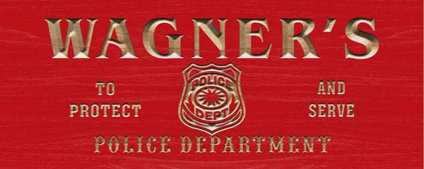 ADVPRO Name Personalized Police Department Badge Retired Officer Gift Man Cave Decor 3D Engraved Wooden Sign wpc0078-tm - Red