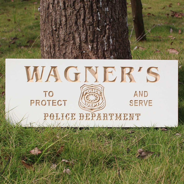 ADVPRO Name Personalized Police Department Badge Retired Officer Gift Man Cave Decor 3D Engraved Wooden Sign wpc0078-tm - Details 1