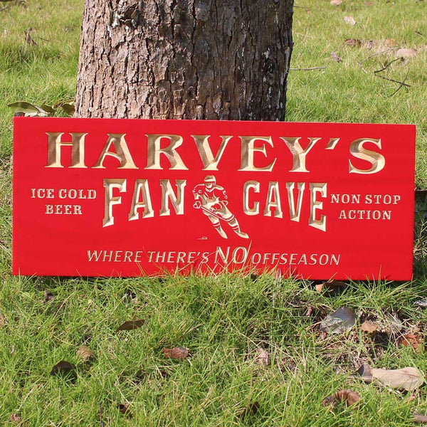 ADVPRO Name Personalized Hockey Game Fan Cave Man Cave Bar Beer Sport 3D Engraved Wooden Sign wpc0086-tm - Details 1