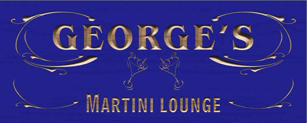 ADVPRO Name Personalized Martini Lounge Club Wine Bar Wood Engraved Wooden Sign wpc0088-tm - Blue