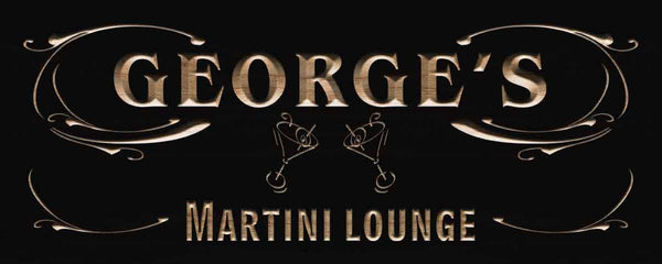 ADVPRO Name Personalized Martini Lounge Club Wine Bar Wood Engraved Wooden Sign wpc0088-tm - Black