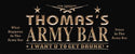 ADVPRO Name Personalized Army Bar Beer Wine Man Cave 3D Engraved Wooden Sign wpc0090-tm - Black