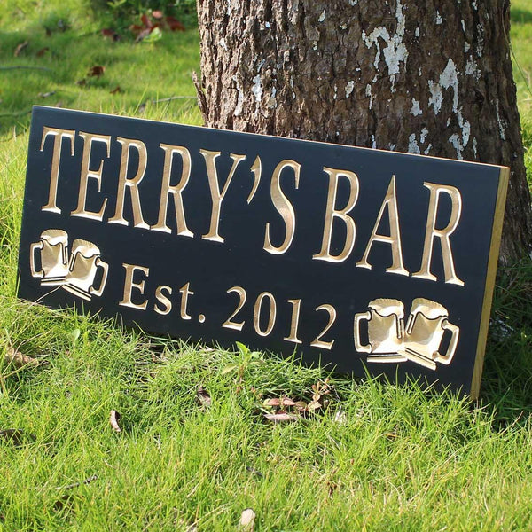 ADVPRO Name Personalized BAR with Established Date Beer Cups Mugs Man Cave 3D Engraved Wooden Sign wpc0097-tm - Details 3