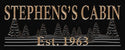 ADVPRO Name Personalized Cabin Tree Established Year Wood Engraved Wooden Sign wpc0099-tm - Black