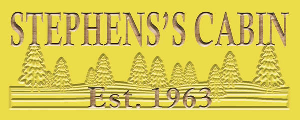 ADVPRO Name Personalized Cabin Tree Established Year Wood Engraved Wooden Sign wpc0099-tm - Yellow