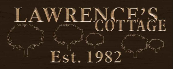 ADVPRO Name Personalized Cottage Tree Established Year Wood Engraved Wooden Sign wpc0100-tm - Brown