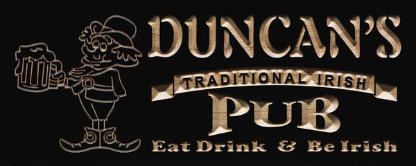 ADVPRO Name Personalized Traditional Irish Pub Beer Bar Wood Engraved Wooden Sign wpc0104-tm - Black