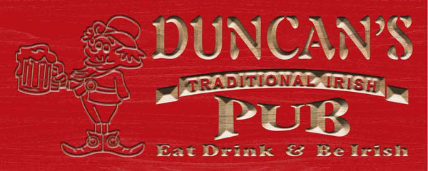 ADVPRO Name Personalized Traditional Irish Pub Beer Bar Wood Engraved Wooden Sign wpc0104-tm - Red