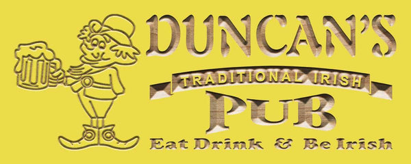 ADVPRO Name Personalized Traditional Irish Pub Beer Bar Wood Engraved Wooden Sign wpc0104-tm - Yellow