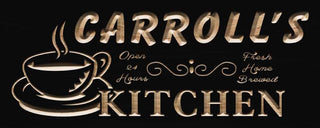 ADVPRO Name Personalized Kitchen Open 24 hrs Decor Wood Engraved Wooden Sign wpc0106-tm - Black