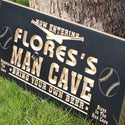 ADVPRO Name Personalized Baseball Man Cave Den Room Wood Engraved Wooden Sign wpc0108-tm - Details 6