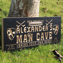 ADVPRO Name Personalized Ice Hockey Man Cave Bar Wood Engraved Wooden Sign wpc0111-tm - Black