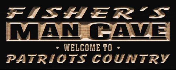 ADVPRO Name Personalized Man Cave Patriots Country Bar Wood Engraved Wooden Sign wpc0112-tm - Black