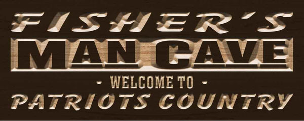 ADVPRO Name Personalized Man Cave Patriots Country Bar Wood Engraved Wooden Sign wpc0112-tm - Brown