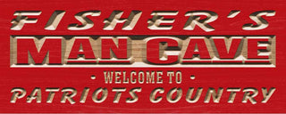 ADVPRO Name Personalized Man Cave Patriots Country Bar Wood Engraved Wooden Sign wpc0112-tm - Red