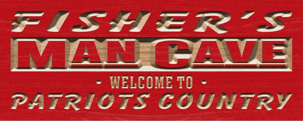ADVPRO Name Personalized Man Cave Patriots Country Bar Wood Engraved Wooden Sign wpc0112-tm - Red