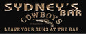 ADVPRO Name Personalized Cowboys Bar Leave Gun Beer Wood Engraved Wooden Sign wpc0113-tm - Black