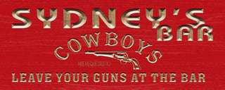 ADVPRO Name Personalized Cowboys Bar Leave Gun Beer Wood Engraved Wooden Sign wpc0113-tm - Red