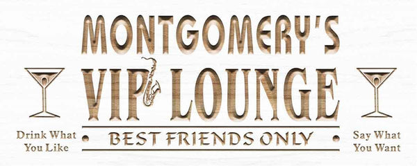ADVPRO Name Personalized VIP Lounge Best Friends Only Wood Engraved Wooden Sign wpc0115-tm - White
