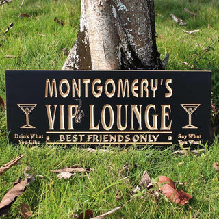 ADVPRO Name Personalized VIP Lounge Best Friends Only Wood Engraved Wooden Sign wpc0115-tm - Details 1