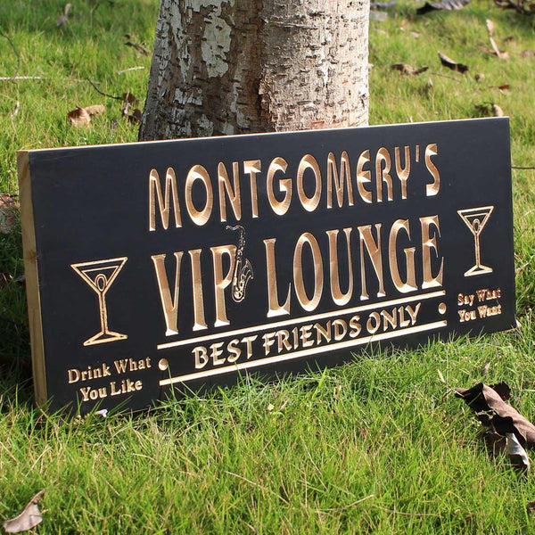 ADVPRO Name Personalized VIP Lounge Best Friends Only Wood Engraved Wooden Sign wpc0115-tm - Details 2