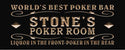 ADVPRO Name Personalized Poker Room Casino Wine Bar Wood Engraved Wooden Sign wpc0119-tm - Black