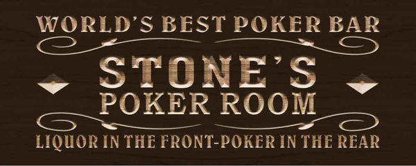 ADVPRO Name Personalized Poker Room Casino Wine Bar Wood Engraved Wooden Sign wpc0119-tm - Brown