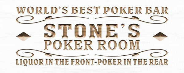 ADVPRO Name Personalized Poker Room Casino Wine Bar Wood Engraved Wooden Sign wpc0119-tm - White