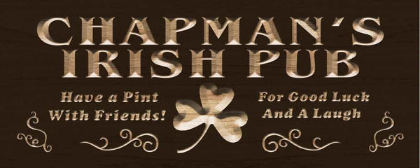 ADVPRO Name Personalized Irish Pub Shamrock Wood Engraved Wooden Sign wpc0125-tm - Brown