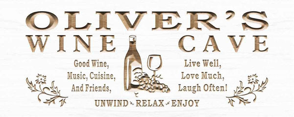 ADVPRO Name Personalized Wine Cave VIP Room Wood Engraved Wooden Sign wpc0126-tm - White
