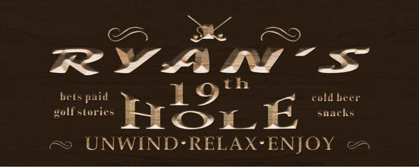 ADVPRO Name Personalized 19th Hole Golf Sport Wood Engraved Wooden Sign wpc0131-tm - Brown