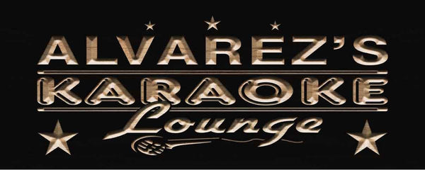 ADVPRO Name Personalized Karaoke Lounge Bar Room Wood Engraved Wooden Sign wpc0133-tm - Black