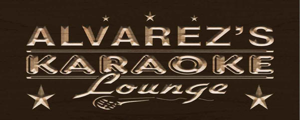 ADVPRO Name Personalized Karaoke Lounge Bar Room Wood Engraved Wooden Sign wpc0133-tm - Brown