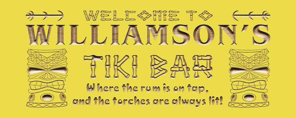 ADVPRO Name Personalized Tiki Bar Mask Beer Wood Engraved Wooden Sign wpc0134-tm - Yellow