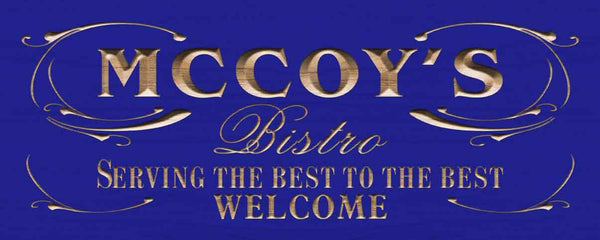 ADVPRO Name Personalized Bistro Welcome Wood Engraved Wooden Sign wpc0136-tm - Blue
