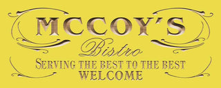 ADVPRO Name Personalized Bistro Welcome Wood Engraved Wooden Sign wpc0136-tm - Yellow