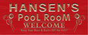 ADVPRO Name Personalized Pool Room Welcome Bar Wood Engraved Wooden Sign wpc0138-tm - Red