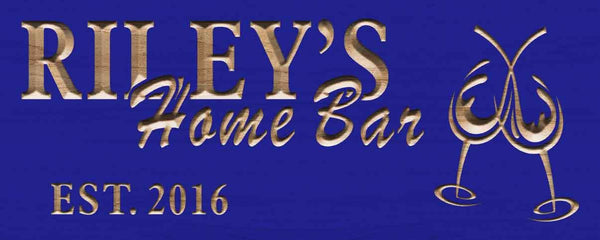 ADVPRO Name Personalized Home BAR Cheers with Est. Year Wood Engraved Wooden Sign wpc0165-tm - Blue